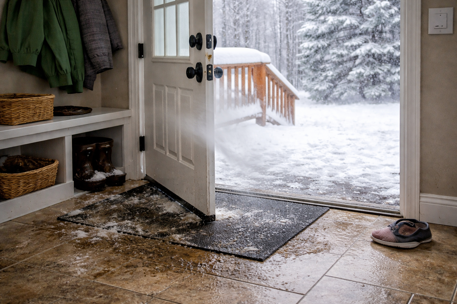 why does my door not close in the winter