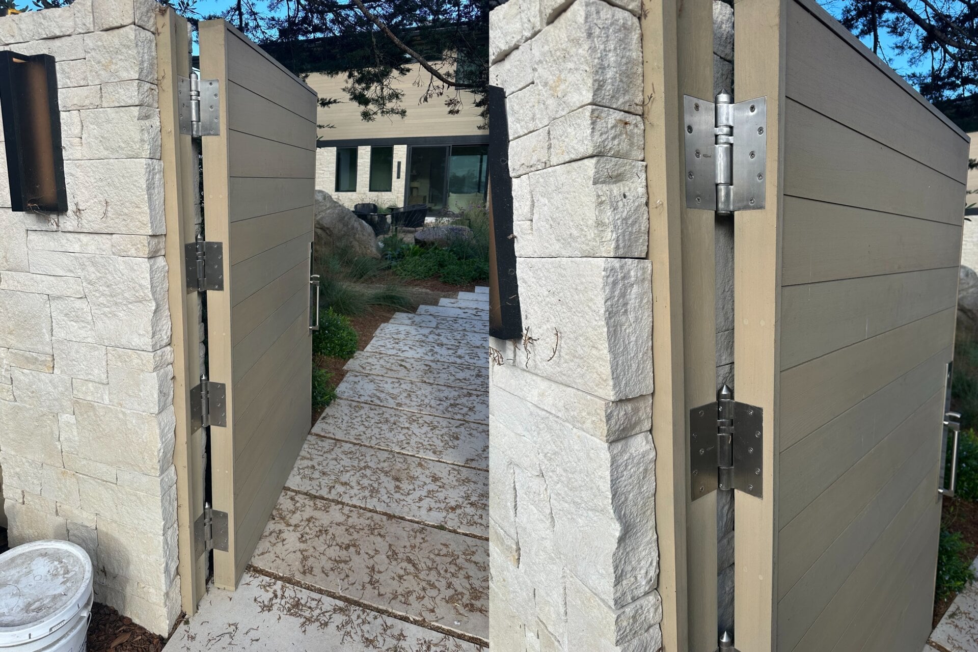 Exterior Staggered Door Hinges