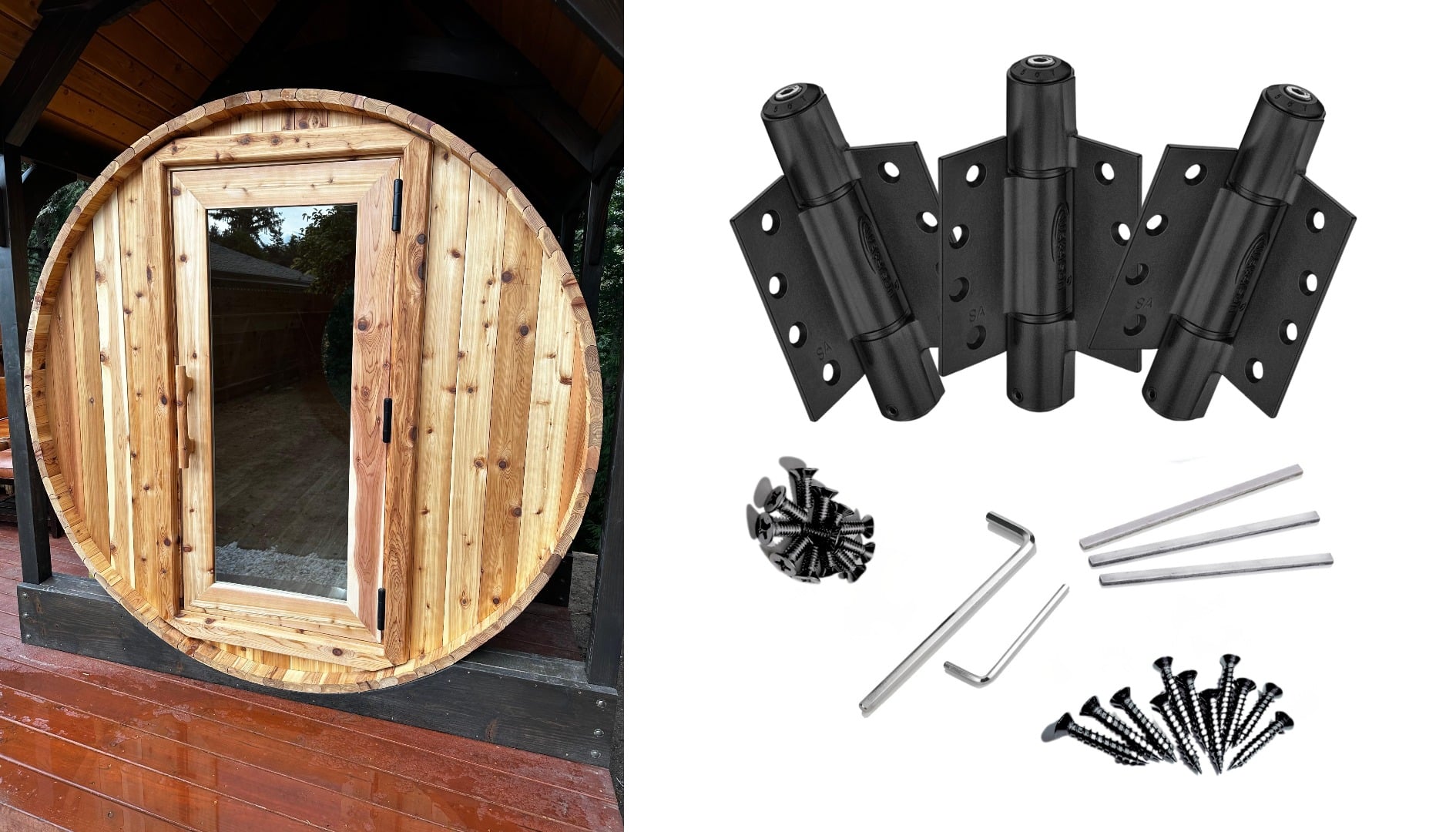 Glass Door Hinge on Wood Frame Gate