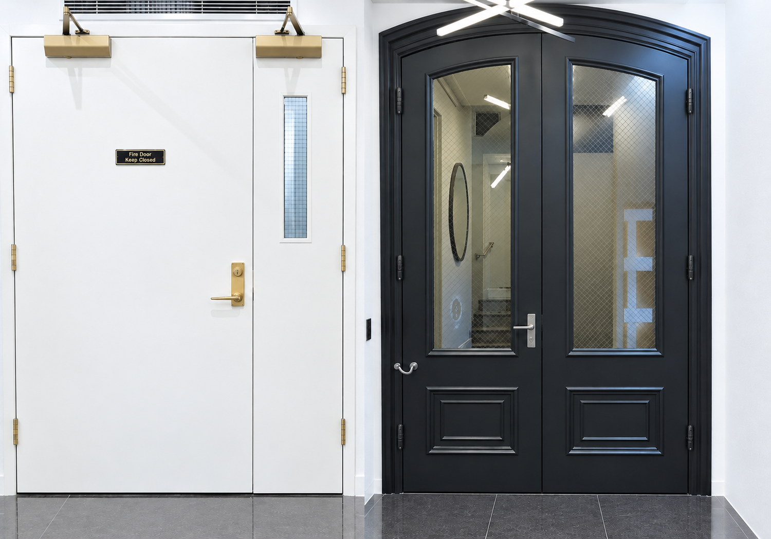 Unequal Double Door Self Closing