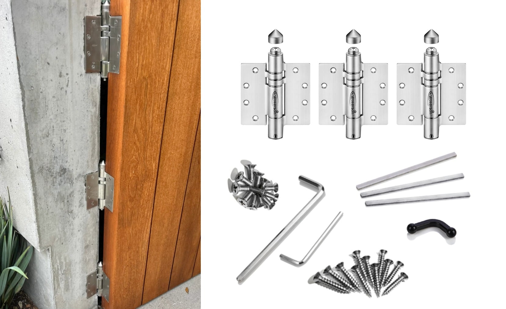 Waterson hydraulic heavy duty gate hinges