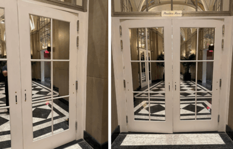 self closing hinges full lite door