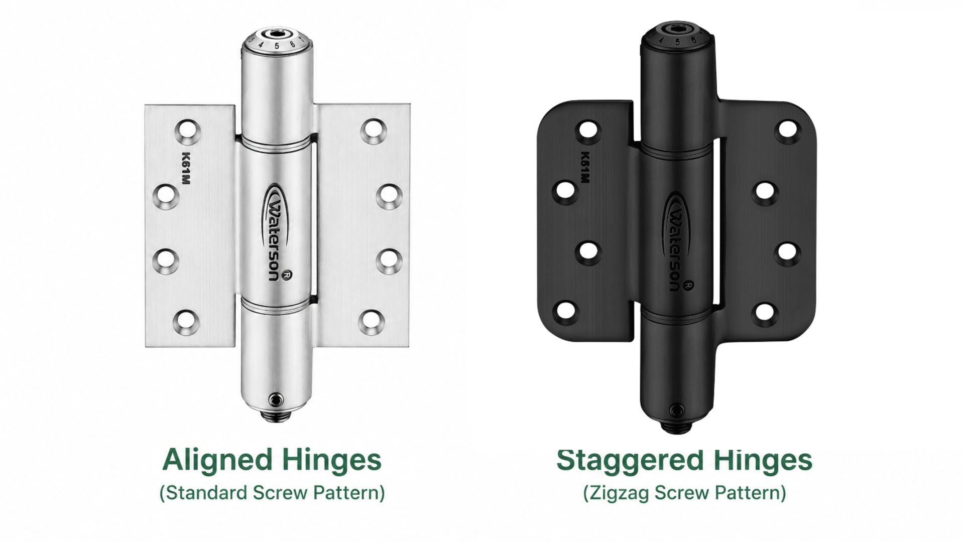 aligned hinges vs staggered hinges