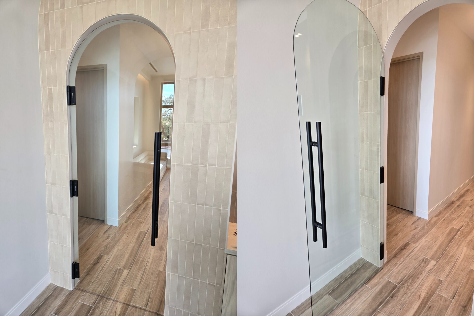 arch top frameless glass door hinges