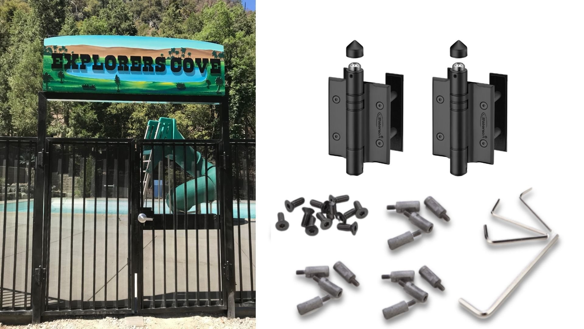 bản lề thủy lực Waterson cho hồ bơi