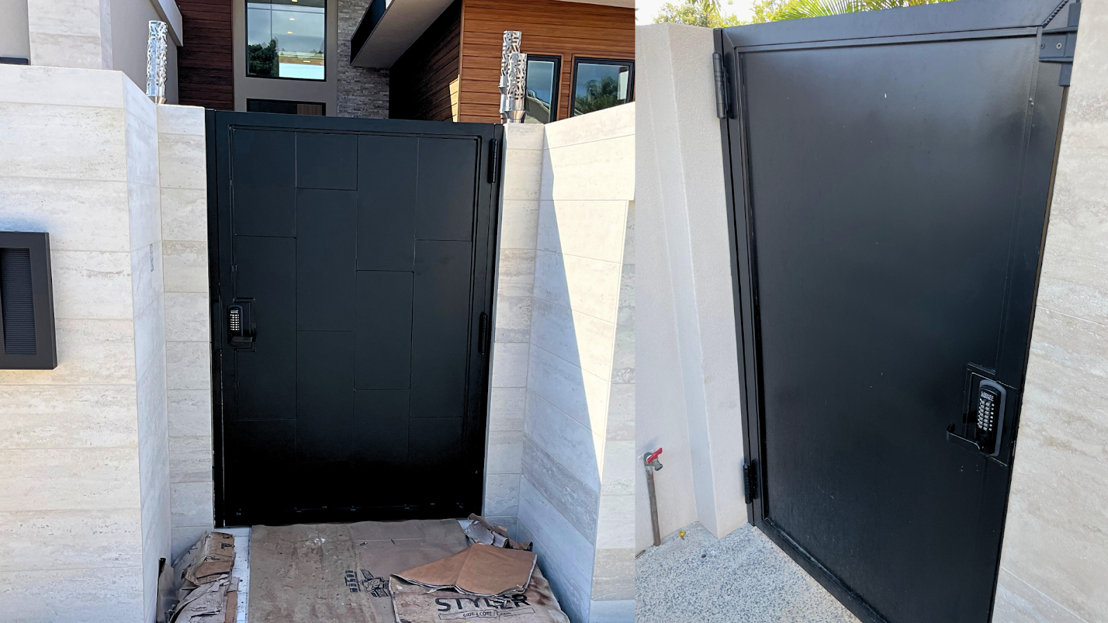 black door with black hardware