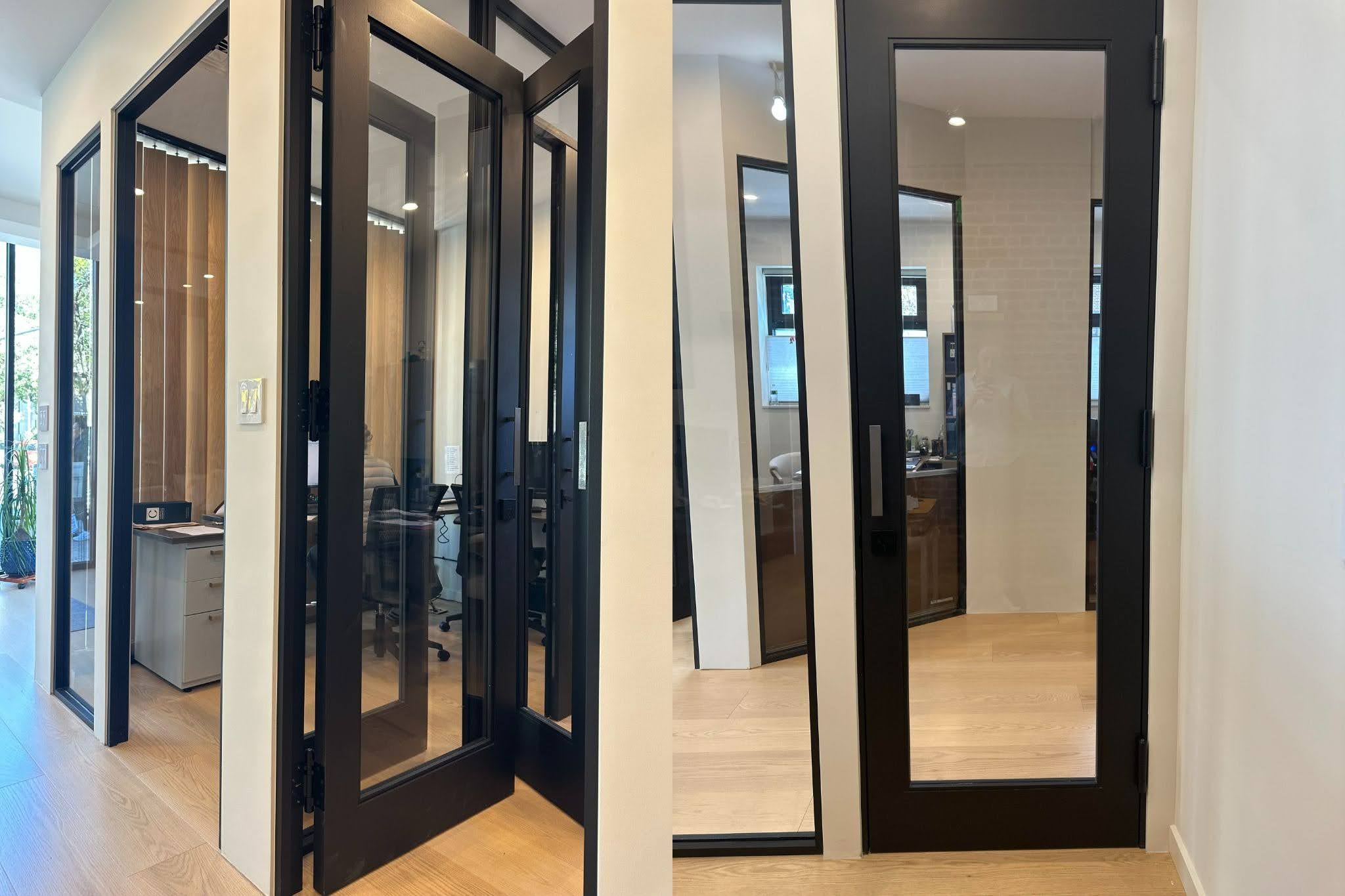 black door full lite entry door hinges