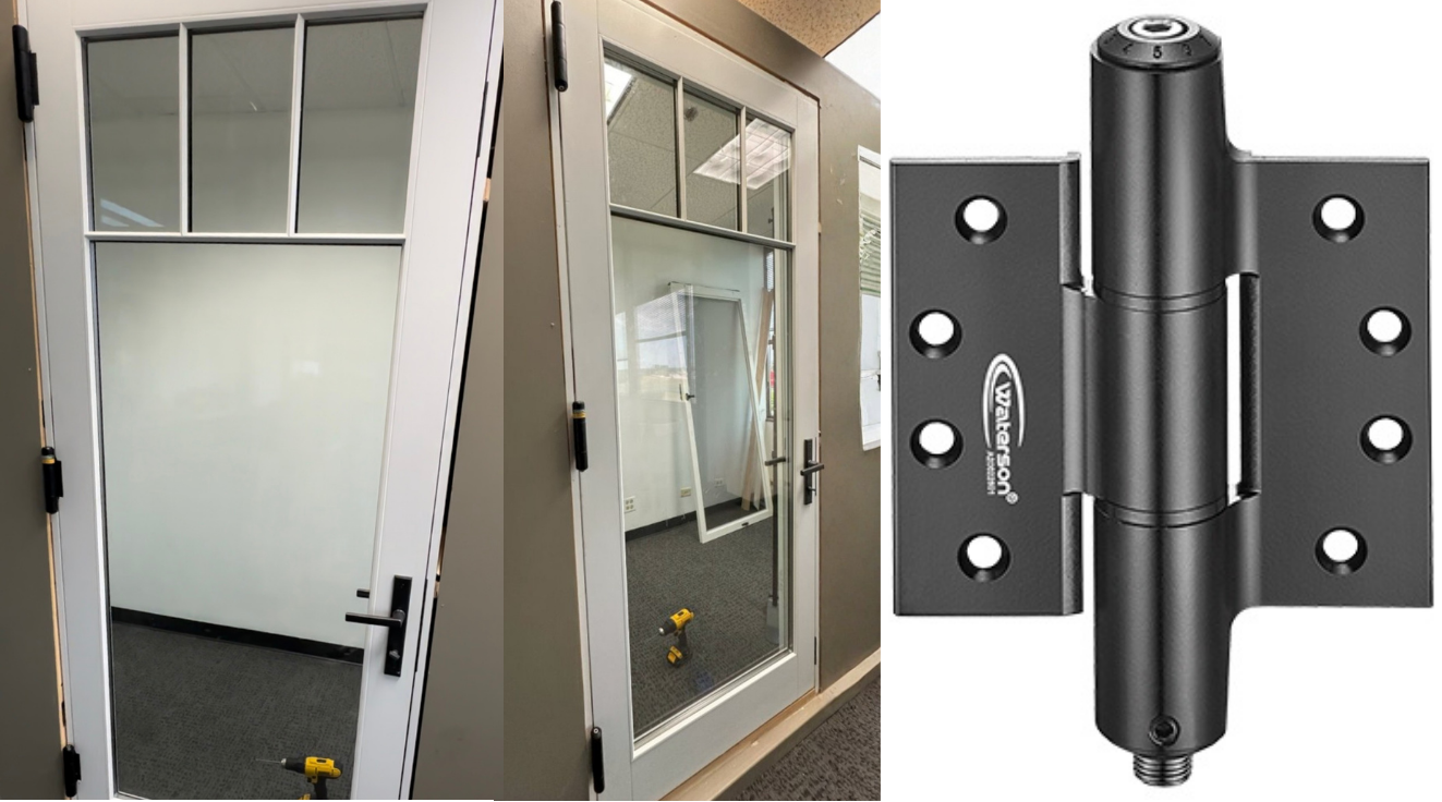 commercial full lite door hinge black finish