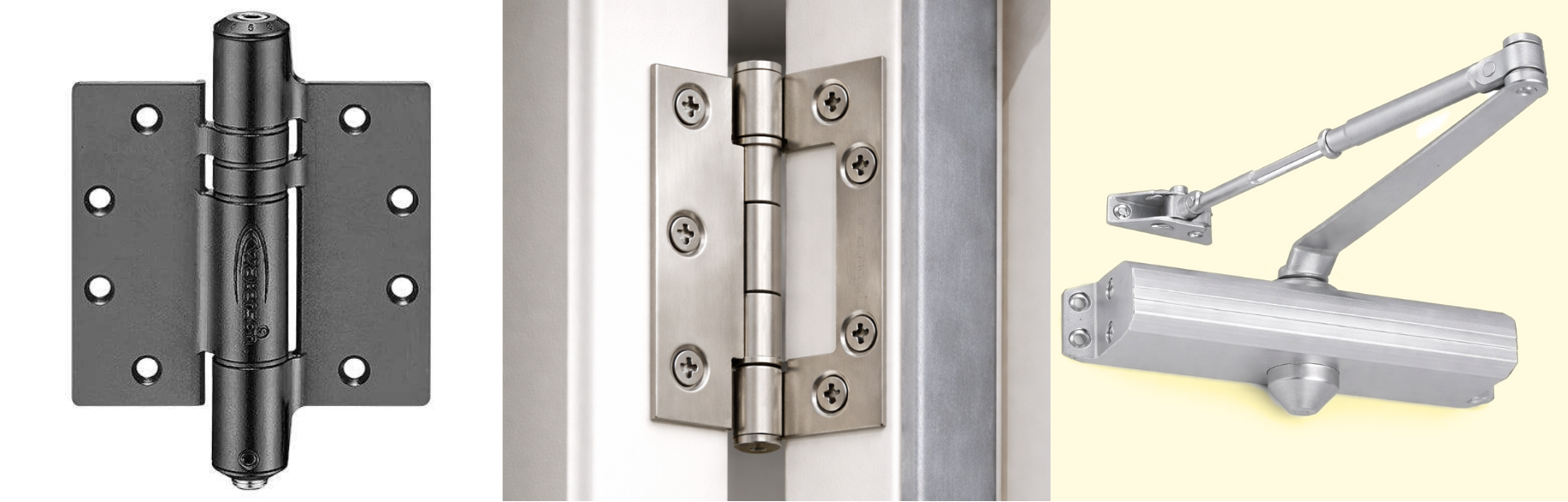 waterson hinges vs standard spring hinges vs door closer