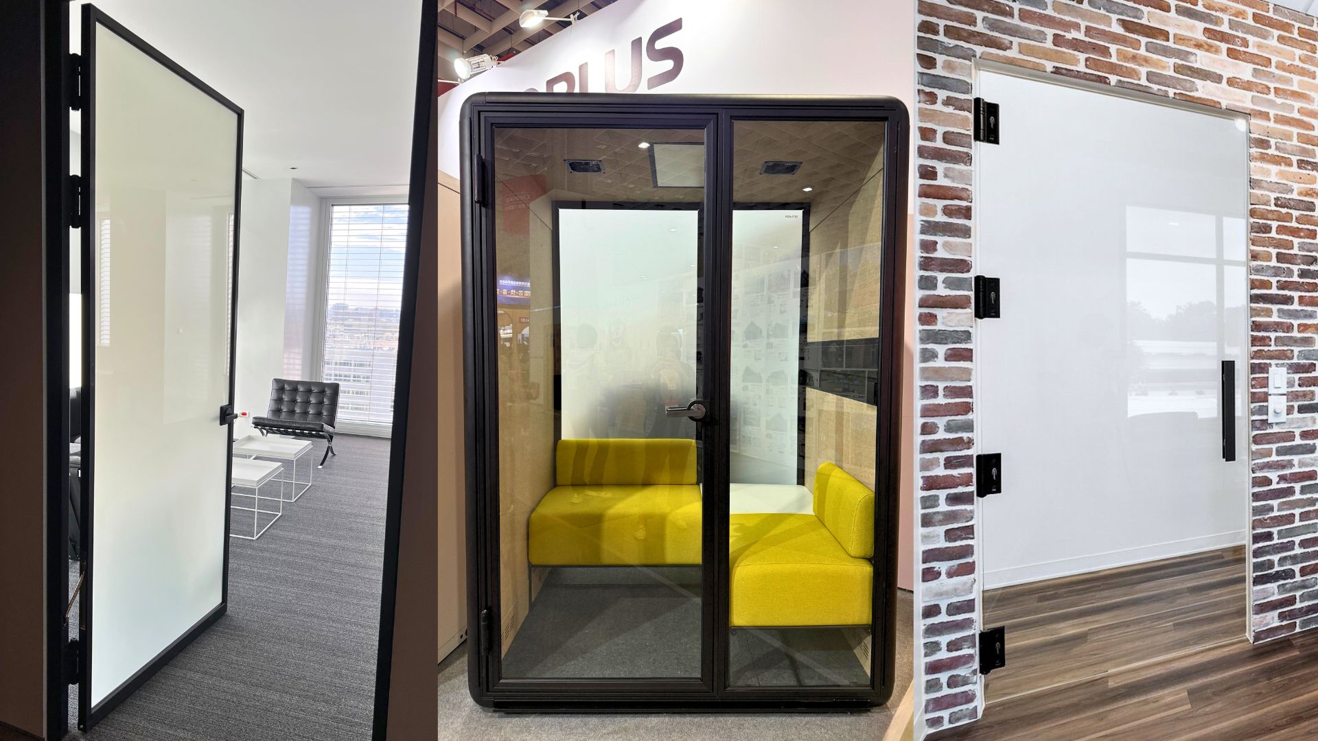 glass door hinges black