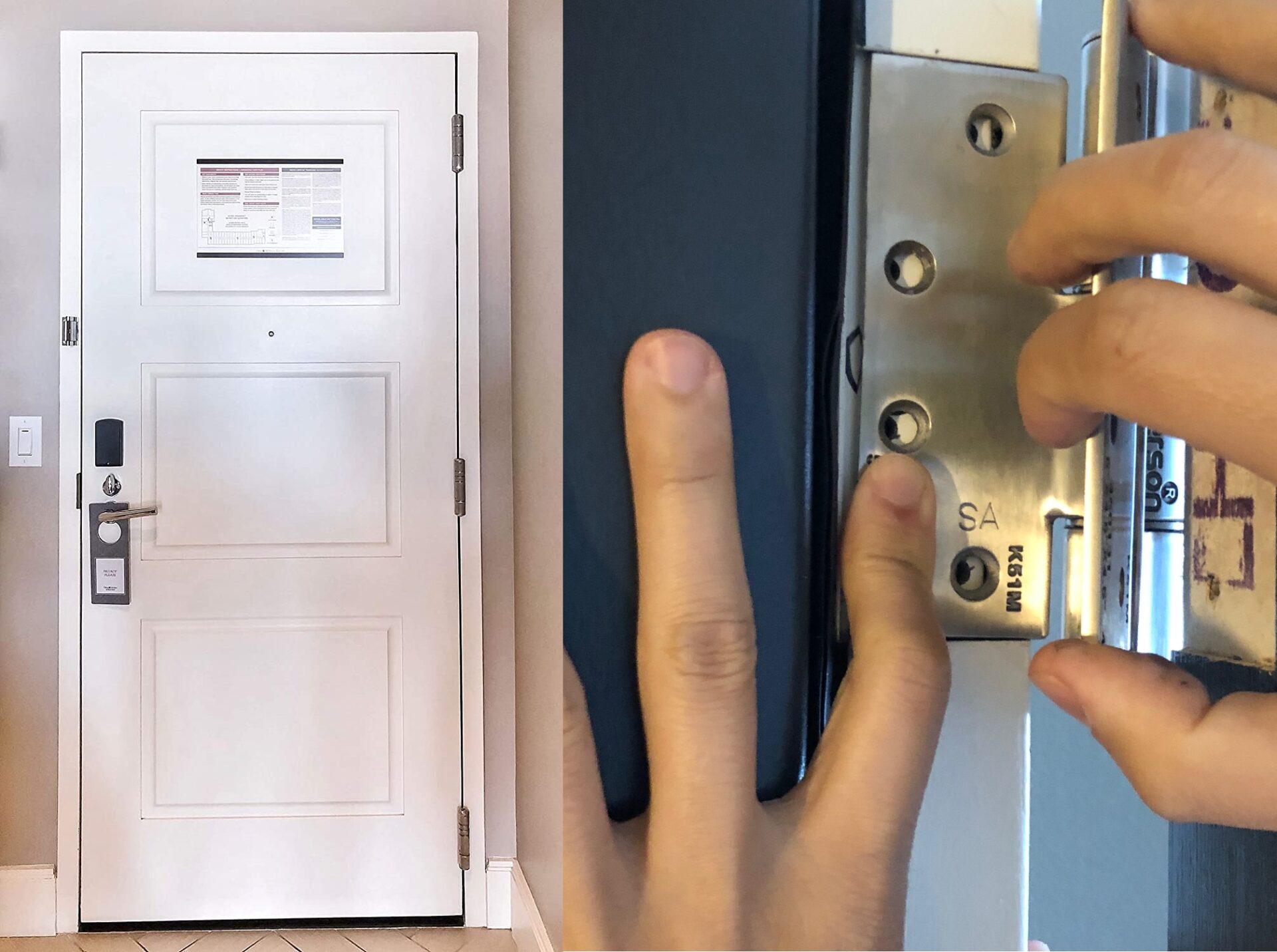 hotel room door hinges