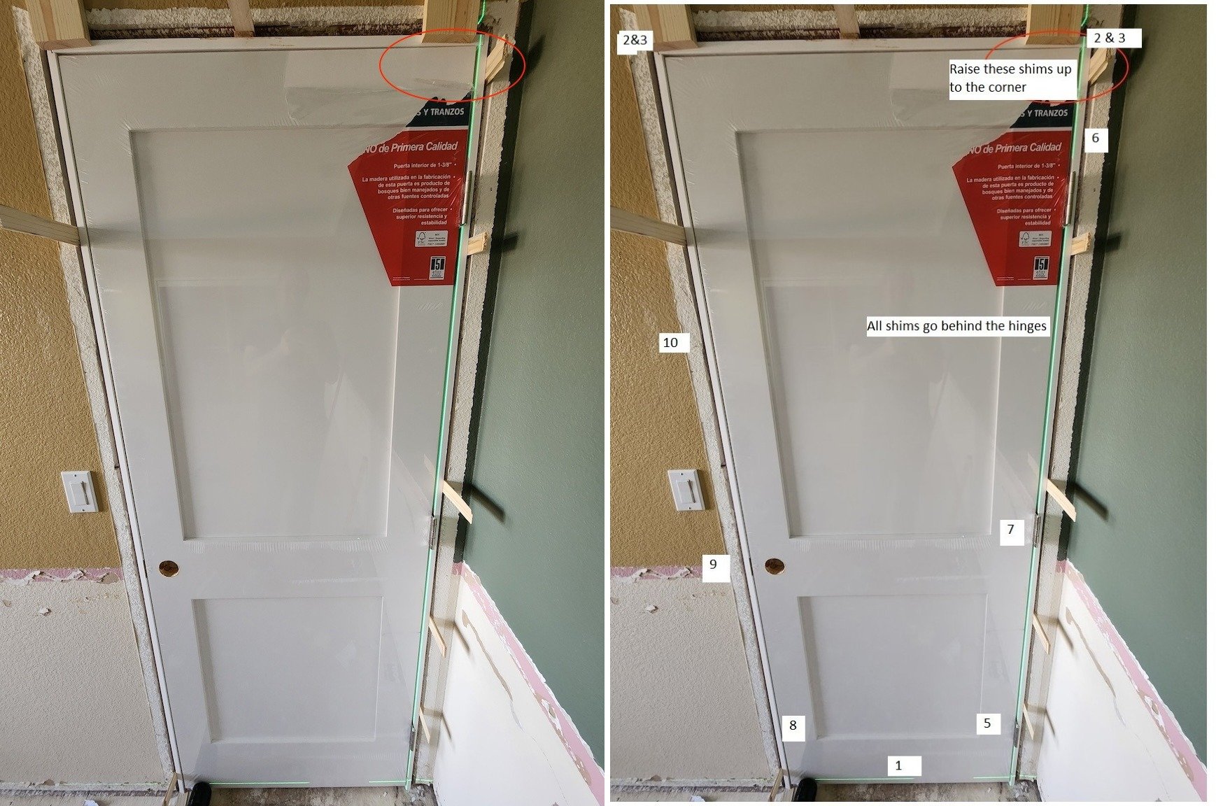 misalign prehung door hinges