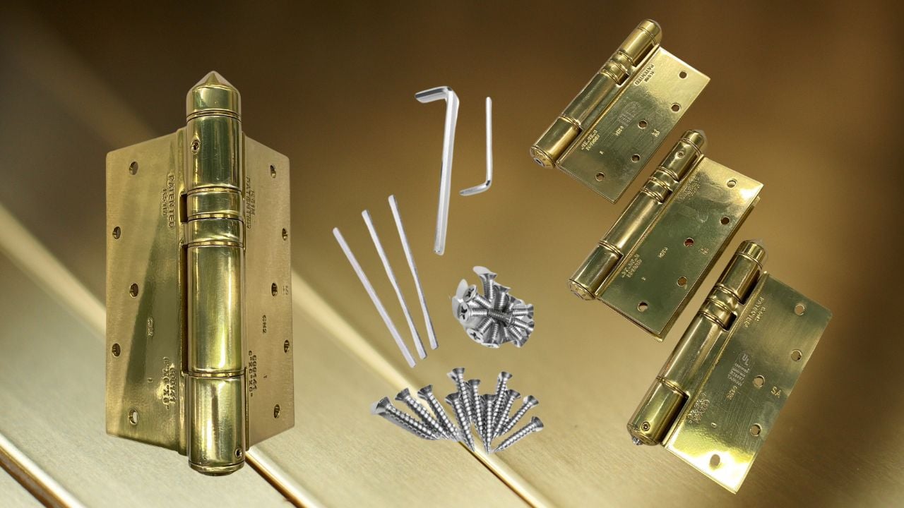 polished brass hinges