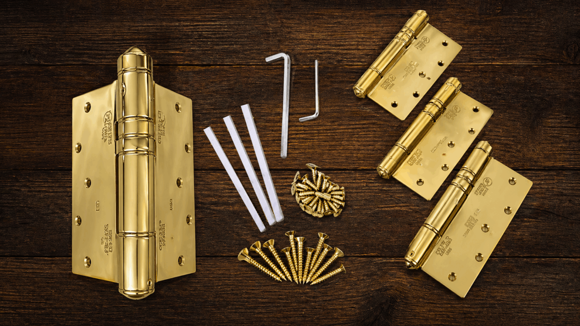 polished brass hinges