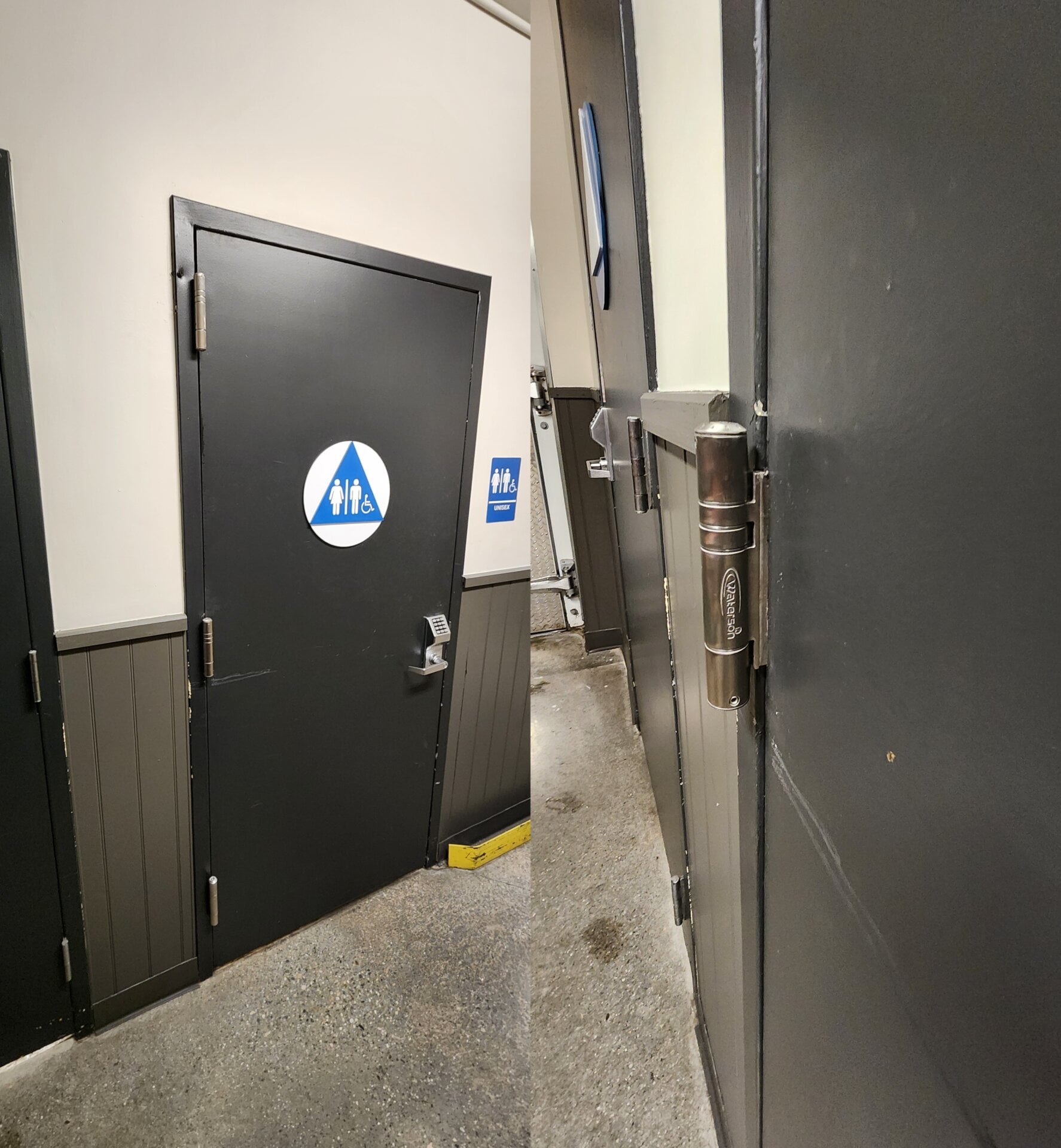 public restroom door hinges