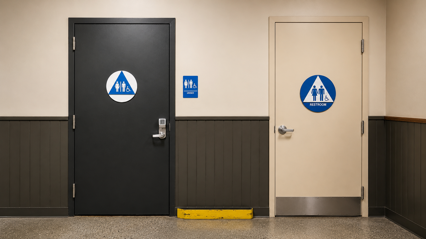 public restroom door hinges