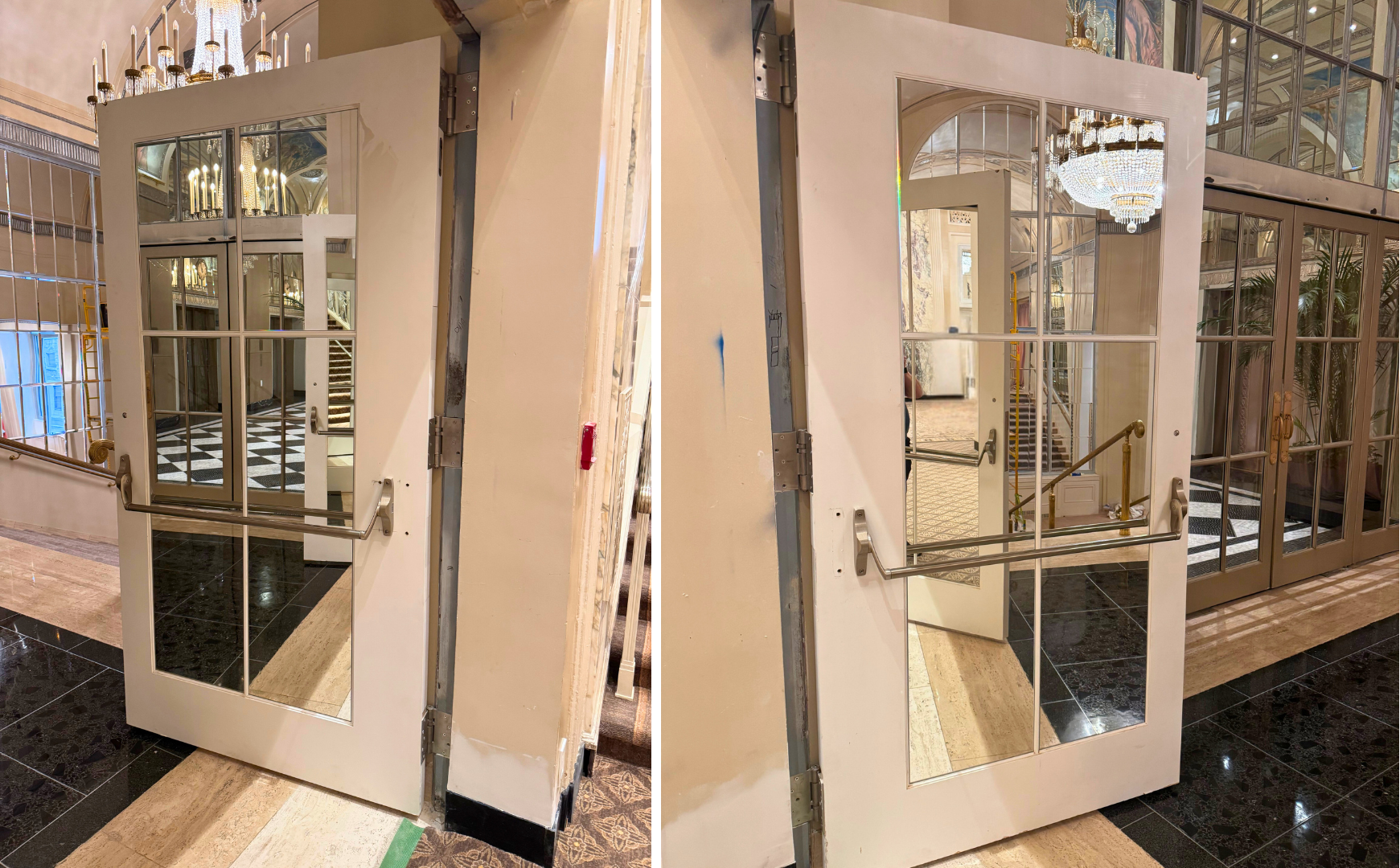 self closing hinges full lite door