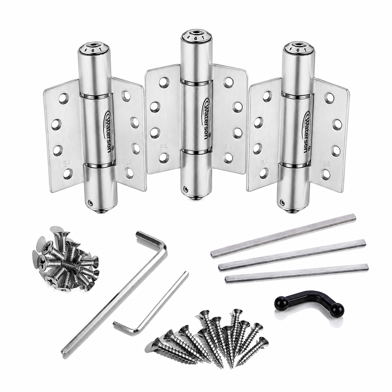 square pattern staggered door hinges