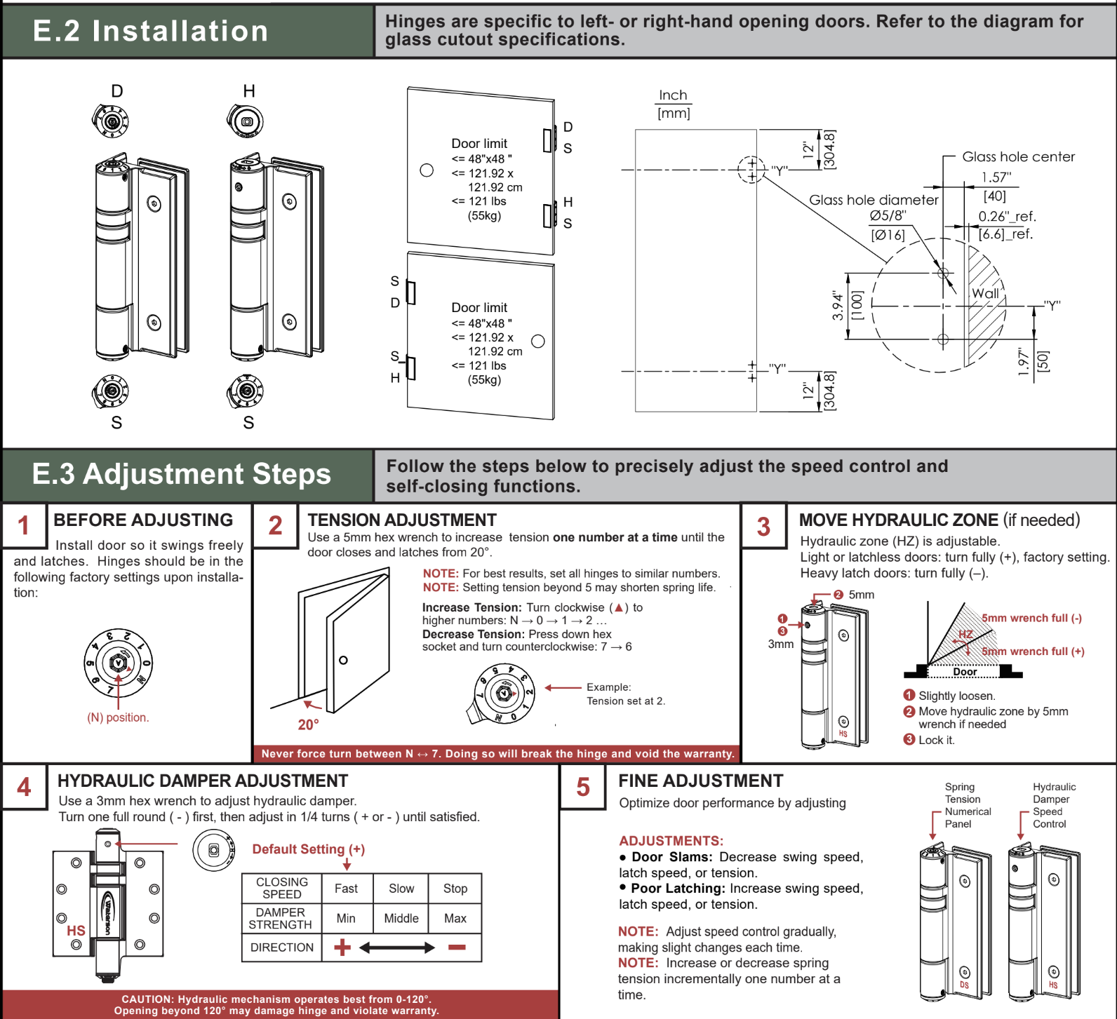 wall to glass hinges installation guide