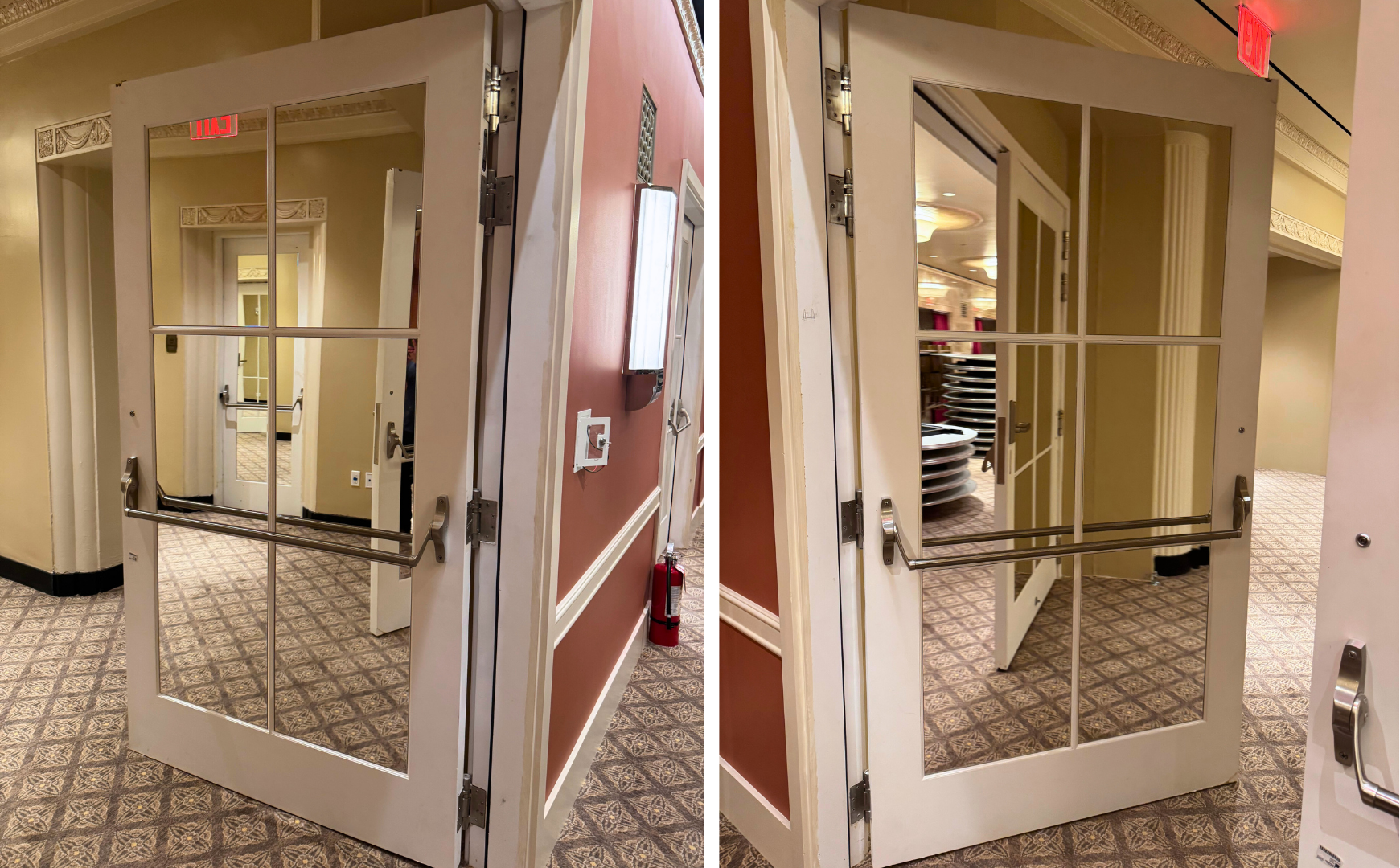 self closing hinges full lite door