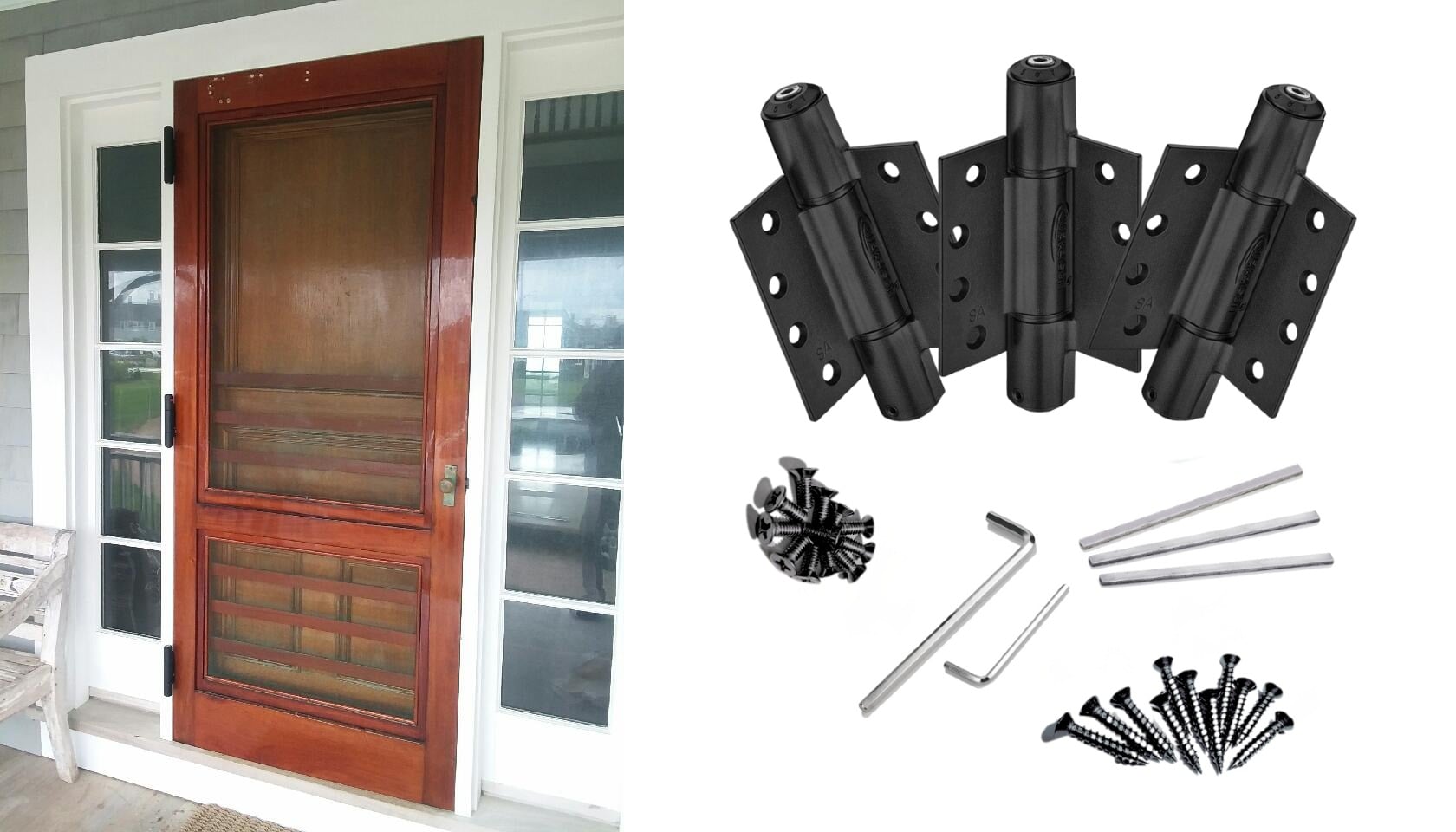 storm door hinges self closing