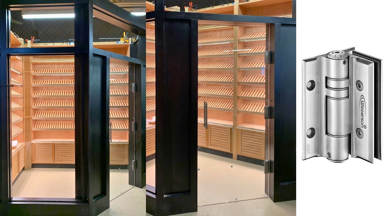 wine cellar glass door hinges