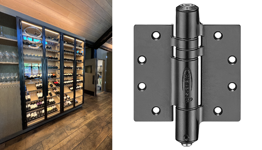 wine cellar glass door hinges